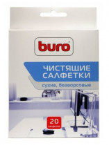 Салфетки BURO сухие, чистящие, безворсовые, 20шт (BU-UDRY)