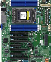 Материнская плата серверная SUPERMICRO Socket SP3, 8x DDR4 DIMM, до 3200 МГц, видеоадаптер ASPEED AST2500, 8x SATA-III, 2x M.2, 2x RJ-45 1 Гбит/с, ATX (MBD-H12SSL-I-B)