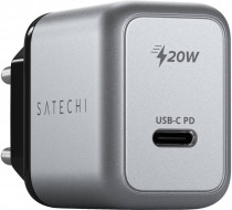 Сетевое зарядное устройство SATECHI 20 Вт, сила тока 3 A, 1x USB Type-C, быстрая зарядка, USB-C PD Wall Charger Space Gray (ST-UC20WCM-EU)