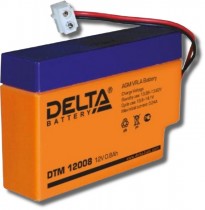 Аккумуляторная батарея DELTA BATTERY ёмкость 0.8 Ач, напряжение 12 В, необслуживаемая, тип клеммы T13 (DTM 12008)