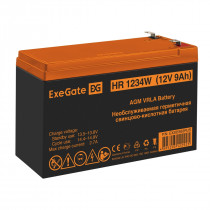 Аккумуляторная батарея EXEGATE ёмкость 9 Ач, напряжение 12 В, HR1234W, клеммы F2 (EX285953RUS)