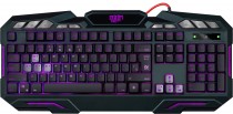 Клавиатура DEFENDER проводная, мембранная, цифровой блок, подсветка клавиш, USB, Doom Keeper GK-100DL Black, чёрный (45100)
