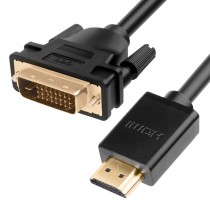 Кабель GREENCONNECT HDMI-DVI 5.0m черный, OD7.3mm, 28/28 AWG, позолоченные контакты, 19pin AM / 24+1M AM double link, , тройной экран (GCR-HD2DVI1-5.0m)