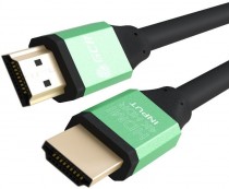 Кабель GREENCONNECT 2.5m HDMI версия 2.0, HDR 4:2:2, Ultra HD, 4K 60 fps 60Hz/5K*30Hz, 3D, AUDIO, 18.0 Гбит/с, 28/28 AWG, OD7.3mm, тройной экран, черный, AL корпус зеленый (GCR-50962)