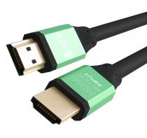 Кабель GREENCONNECT 0.75m HDMI версия 2.0, HDR 4:2:2, Ultra HD, 4K 60 fps 60Hz/5K*30Hz, 3D, AUDIO, 18.0 Гбит/с, 28/28 AWG, OD7.3mm, тройной экран, черный, AL корпус зеленый (GCR-50960)