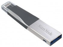 Флеш диск SANDISK 16 Гб, USB 3.0/Lightning, защита паролем, резервное копирование, iXpand Mini (SDIX40N-016G-GN6NN)