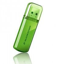 Флеш диск SILICON POWER 32 Гб, USB 2.0, Helios 101 green (SP032GBUF2101V1N)