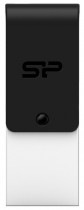 Флеш диск SILICON POWER 16 Гб, USB 2.0/microUSB, водонепроницаемый корпус, Mobile X21 Black (SP016GBUF2X21V1K)