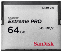 Карта памяти SANDISK 64 Гб, CFast, чтение: 515 Мб/с, запись: 240 Мб/с, Extreme Pro (SDCFSP-064G-G46D)