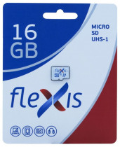 Карта памяти FLEXIS 16 Гб, microSDHC, UHS-I Class 10 U1 (FMSD016GU1)