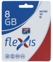 Карта памяти FLEXIS microSDHC , 8 Гб, Class 10, без адаптера (FMSD008G10)