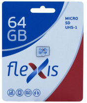 Карта памяти FLEXIS 64 Гб, microSDXC, UHS-I Class 10 U1 (FMSD064GU1)
