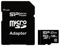 Карта памяти SILICON POWER 128Gb microSDHC Class10 Elite UHS-I, R/W 75/15 MB/s (с адаптером) (SP128GBSTXBU1V10SP)