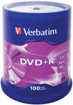 Диск DVD+R VERBATIM 4,7Gb16xCakeBox(100шт) (43551 100шт)
