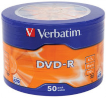 Диск DVD-R VERBATIM 4.7Gb 16x Cake Box (50шт) (43731 50шт)