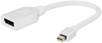 Переходник CABLEXPERT miniDisplayPort - DisplayPort, , 20M/20F, длина 16см, белый, пакет (A-mDPM-DPF-001-W)