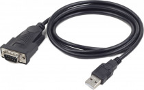 Переходник GEMBIRD USB-SERIAL AM/DB9M, 1,5 м, PL2303TA, WinXP-Win8, черный, пакет (UAS-DB9M-02)
