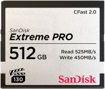 Карта памяти SANDISK 512 Гб, CFast, чтение: 525 Мб/с, запись: 450 Мб/с, Extreme Pro (SDCFSP-512G-G46D)