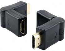 Переходник GREENCONNECT HDMI-HDMI GC- CV308 HDMI Тип А 19M AM / Тип А 19F AF 180 град, золотой разъем, пакет (GC-CV308)