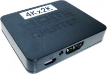Разветвитель ORIENT HDMI 4K Splitter , 1-2, HDMI 1.4/3D, UHDTV 4K(3840x2160)/HDTV1080p/1080i/720p, HDCP1.2, питание от USB, пластик.корпус (30103) (HSP0102HL)