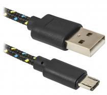 Кабель DEFENDER USB08-03T USB2.0 AM-MicroBM, 1.0м пакет (87474)
