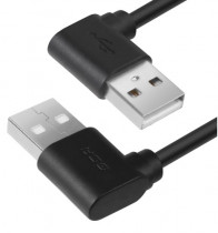 Кабель GREENCONNECT 0.2m USB 2.0, AM угловой/AM угловой, 28/28 AWG, экран, армированный, морозостойкий, (GCR-AUM5AM-BB2S-0.2m)