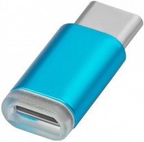 Переходник GREENCONNECT USB Type C на micro USB 2.0, M/F, , голубой, (GCR-UC3U2MF-BL)