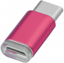 Переходник GREENCONNECT USB Type C на micro USB 2.0, M/F, , розовый, (GCR-UC3U2MF-R)