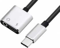 Переходник GREENCONNECT гибкий USB 2.0 Type C/ AUDIO, CM/CF+jack 3,5mm F (GCR-51148)