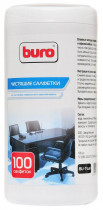 Салфетки BURO влажные, для пластиковых поверхностей и офисной мебели, туба, 100шт (BU-TSURL)