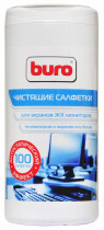 Салфетки BURO влажные, для экранов и оптики, туба, 100шт (BU-Tscreen)