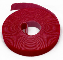 Лента липучка HYPERLINE в рулоне, ширина 25 мм, длина 5 м, полиамид (тканое плетение), красная (WASNR-5x25-RD)