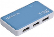 USB хаб DEFENDER USB Quadro Power USB2.0, 4порта, блок питания2A (83503)