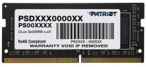 Память PATRIOT MEMORY 4 Гб, DDR4, 21300 Мб/с, CL19-19-19-39, 1.2 В, 2666MHz, SO-DIMM (PSD44G266681S)