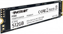 SSD накопитель PATRIOT MEMORY 512 Гб, внутренний SSD, M.2, 2280, PCI-E x4, чтение: 1700 Мб/сек, запись: 1200 Мб/сек, QLC, P300 (P300P512GM28)