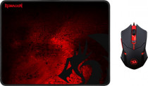 Игровой набор REDRAGON мышь + коврик, проводной, 3200 dpi, USB, M601BA, красный, чёрный (78226)