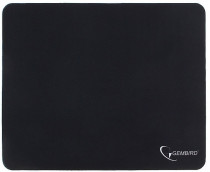 Коврик для мыши GEMBIRD пластиковая поверхность, резиновое основание, 200 мм x 180 мм, толщина 1 мм, чёрный (MP-BLACK)