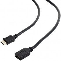 Удлинитель CABLEXPERT HDMI , 1.8м, v2.0, 19M/19F, черный, позол.разъемы, экран, пакет (CC-HDMI4X-6)