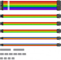 Комплект кабелей-удлинителей 1STPLAYER для блока питания, 1x24-pin ATX, 1xP8(4+4)pin EPS, 2xP8(6+2)pin PCI-E, 2xP6-pin PCI-E premium cotton 350mm RAINBOW (RB-001)