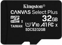 Карта памяти KINGSTON 32 Гб, microSDHC, чтение: 100 Мб/с, V10, Canvas Select Plus (SDCS2/32GBSP)