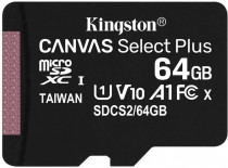 Карта памяти KINGSTON 64 Гб, microSDXC, чтение: 100 Мб/с, V10, Canvas Select Plus (SDCS2/64GBSP)