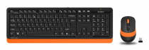 Клавиатура + мышь A4TECH беспроводные, радиоканал, 1600 dpi, цифровой блок, USB, Fstyler FG1010 Black/Orange, оранжевый, чёрный (FG1010 ORANGE)