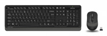 Клавиатура + мышь A4TECH беспроводные, радиоканал, 1600 dpi, цифровой блок, USB, Fstyler FG1010 Black/Grey, серый, чёрный (FG1010 GREY)