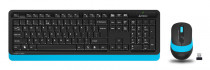 Клавиатура + мышь A4TECH беспроводные, радиоканал, 1600 dpi, цифровой блок, USB, Fstyler FG1010 Black/Blue, голубой, чёрный (FG1010 BLUE)