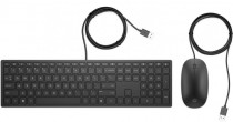 Клавиатура + мышь HP проводные, 1200 dpi, цифровой блок, USB, Pavilion 400 Wired Black, чёрный (4CE97AA)