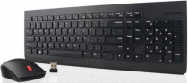Клавиатура + мышь LENOVO беспроводные, радиоканал, 1200 dpi, цифровой блок, USB, Essential Wireless Combo, чёрный (4X30M39487)