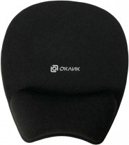 Коврик для мыши OKLICK тканевая поверхность, резиновое основание, 245 мм x 220 мм, толщина 24 мм, с гелевой подставкой под запястье, Оклик черный (OK-RG0580-BK)