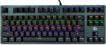 Клавиатура GEMBIRD механ USB, черн, переключатели Outemu Blue, 87 клавиши, подсветка Rainbow 9 режимов, FN, кабель тканевый 1.8м (KB-G540L)