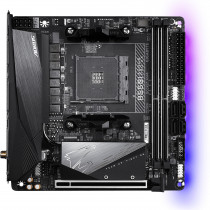 Материнская плата GIGABYTE Socket AM4, AMD B550, 2xDDR4, PCI-E 4.0, 2xM.2, 2xHDMI, DisplayPort, Mini-ITX (B550I AORUS PRO AX)