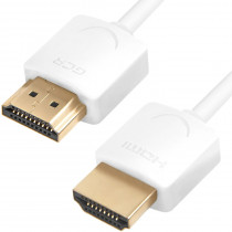 Кабель GREENCONNECT GCR Ультратонкий HDMI2.0 для AppleTV, SLIM, 1.0m, белый, OD3.8mm, HDR 4:2:0, Ultra HD, 4K60Hz, 18.0 Гбит/с, 32/32 AWG (GCR-51481)